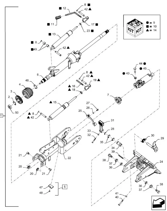 87607304 - Цилиндр демпфир. рул. колонки CNH все комбайны до 15 г.в.