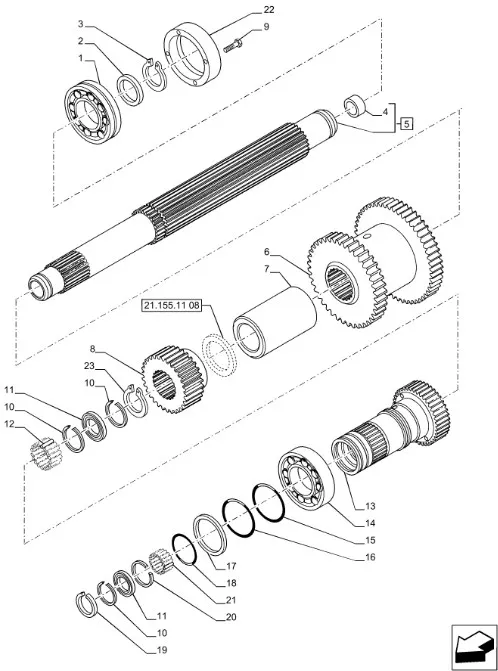 87553308 - Валшестерня 39T муфты четн. КПП Т7060/Pm210 с 07г.в.